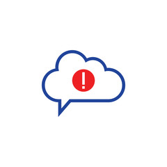 cloud warning Icon computing concept vector illustration