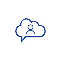 cloud user Icon computing concept vector illustration
