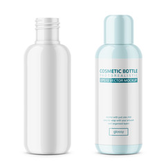 White glossy plastic cosmetic bottle template.