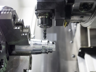 Operator machining automotive part