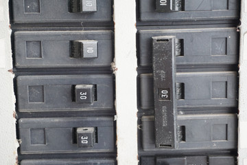 circuit old breakers in Control box.