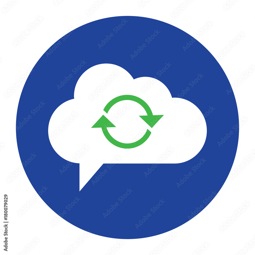 Poster cloud computing concept sync icon vector illustration