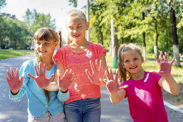 Kids with soap bubbles