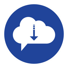 cloud download Icon computing concept vector illustration