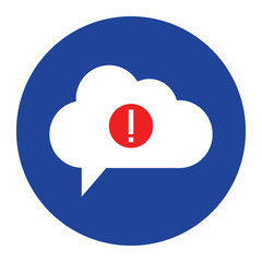 cloud warning Icon computing concept vector illustration