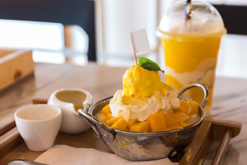 Mango Bingsu Korean Dessert