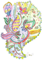 Obraz premium abstract floral pattern on white background. watercolor painting