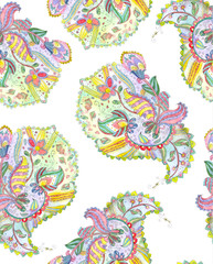 Naklejka premium fancy seamless texture with abstract pattern. watercolor painting