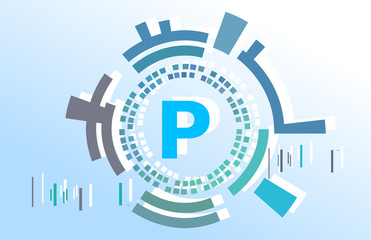 P  Internet Computer Technology Digital Letter Background