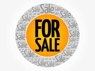 FOR SALE words cloud, business concept background