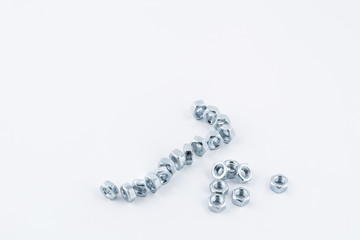 Some nuts on a white background	