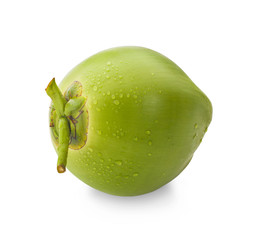 Green coconut isolated on white background