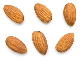 almonds on white