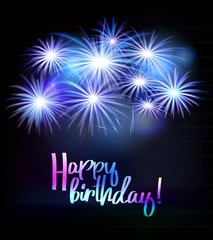 Happy birthday fireworks greeting card