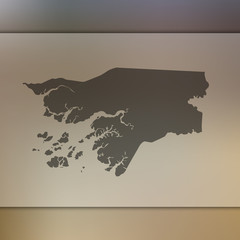 Guinea Bissau map. Blurred background with silhouette of Guinea Bissau map. Vector silhouette of Guinea Bissau map