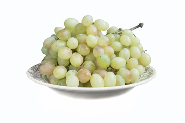 Sour grapes on white background