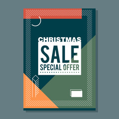 Christmas Sale modern banner in the Memphis style