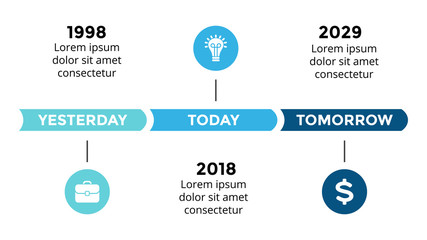 Vector arrows circles timeline infographic, diagram chart, graph presentation. Business progress concept with 3 options, parts, steps, processes.