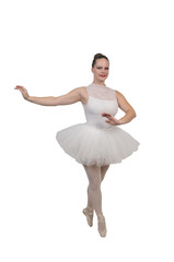 Woman ballerina with pointe shoes