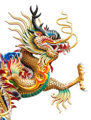 Chinese golden dragon statue