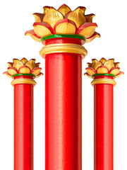 Red Chinese pillar