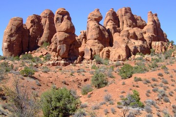 Fototapeta premium Red rock formations in Arches National Park