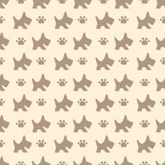 pattern with dog and paws