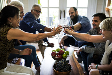 People are celebrating together