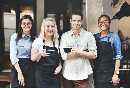 Colleagues at a coffee shop