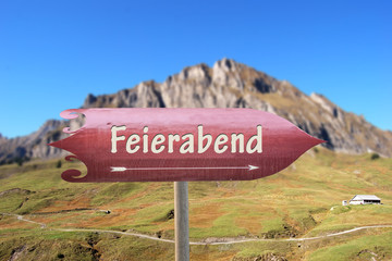 Schild 250 - Feierabend