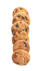 Tasty oatmeal cookies on white background