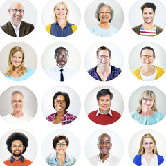 Fototapeta premium Happy Multiethnic Peoples' Headshot
