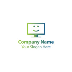 smile computer logo design