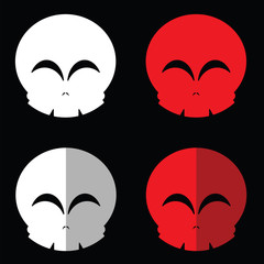 HAPPY SKULL MADE FROM A ROUND SHAPE FLAT STYLE