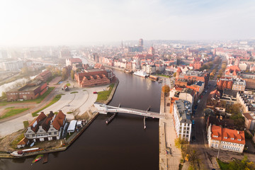 Old town of Gdansk, top view