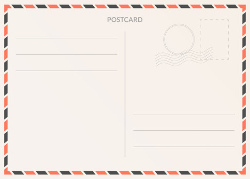 Vector postcard. Postal card illustration for design