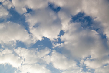 The blue sky with white clouds in clear day