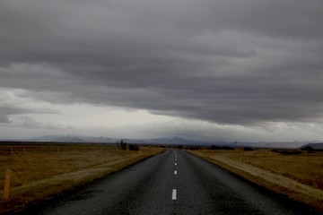Iceland cloudy road