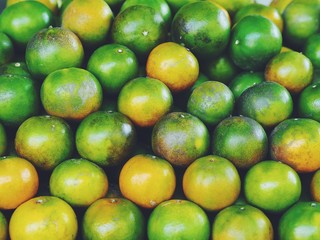 close up orange in the fresh market.