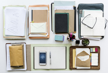 Work desk with stationary