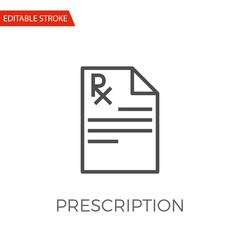 Prescription Thin Line Vector Icon. Flat Icon Isolated on the White Background. Editable Stroke EPS file. Vector illustration.
