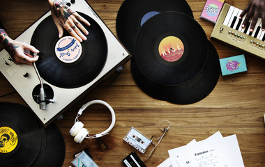 Retro feeling with vinyl records