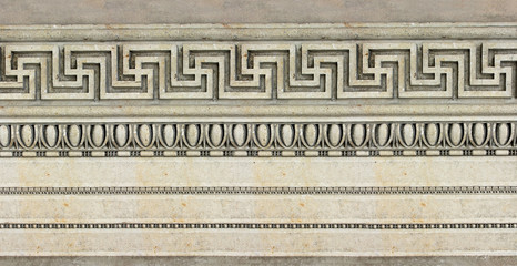 hellenistisches Muster auf historischer Fassade
