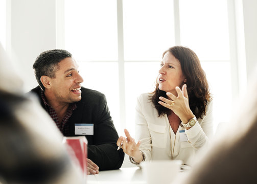 Business people are having a discussion