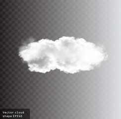 Cloud vector shape isolated over transparent background illustration