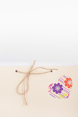 packing for gifts. cardboard boxes with bows