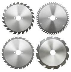 set of four circilar saw blades, isolated