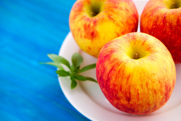 Healthy apple on plate