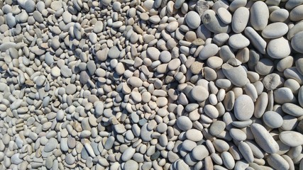Detalle de playa de rocas