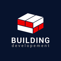 Vector logo template for real estate or building company. Illustration of bricks. EPS10. Icon concept. Architecture.